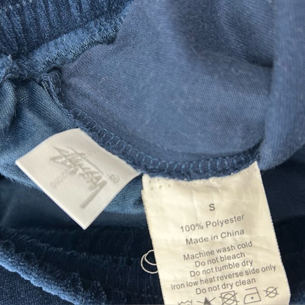 Stussy Blue Velour Track Pants with‎ White Piping Women’s Size Small - Picture 5 of 5